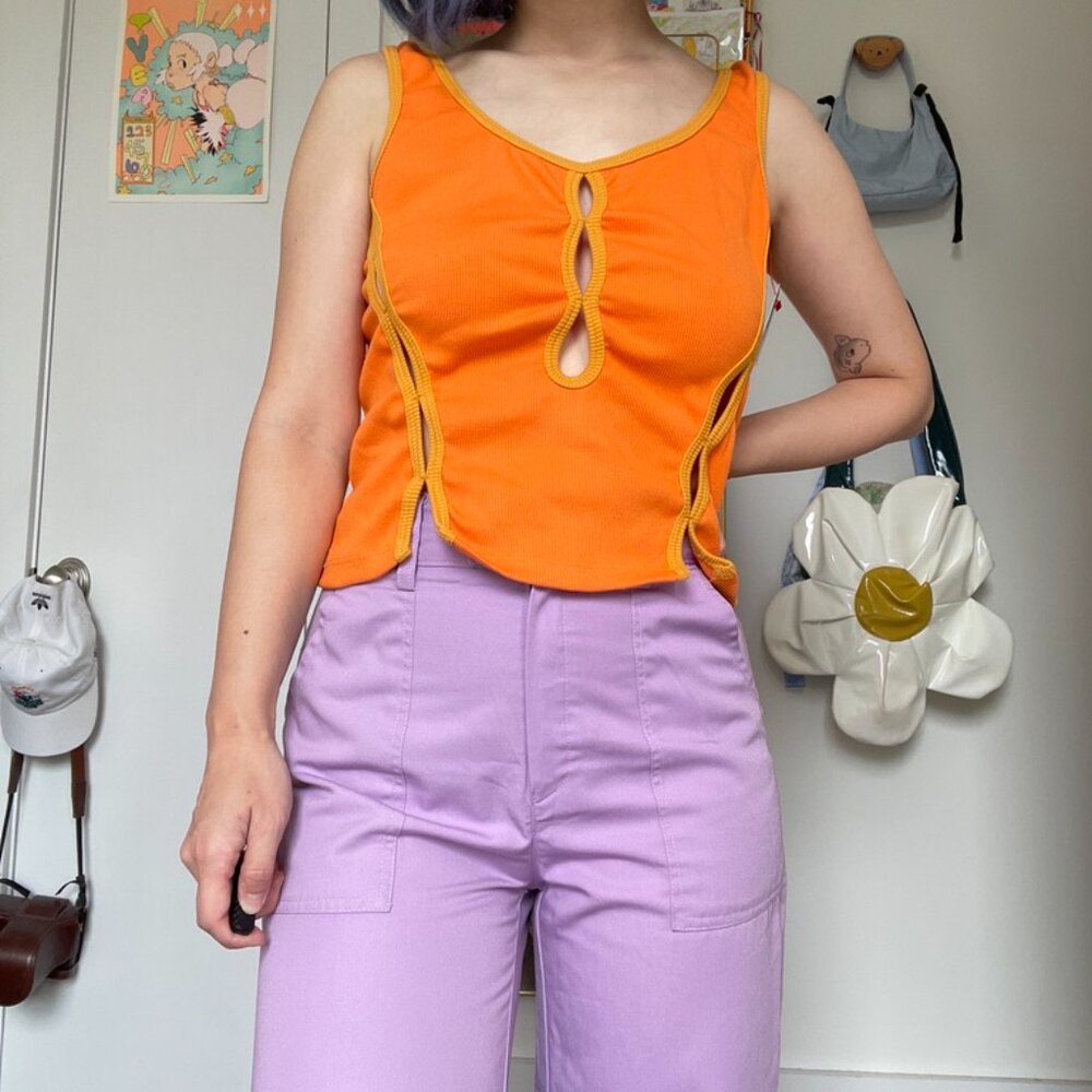 marshall columbia triple slash tank in orange and yellow